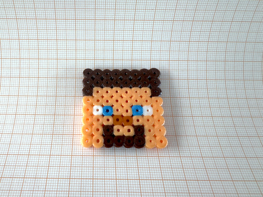 Small 8x8 Hama Bead Pixel Art - Steve (Minecraft Inspired)