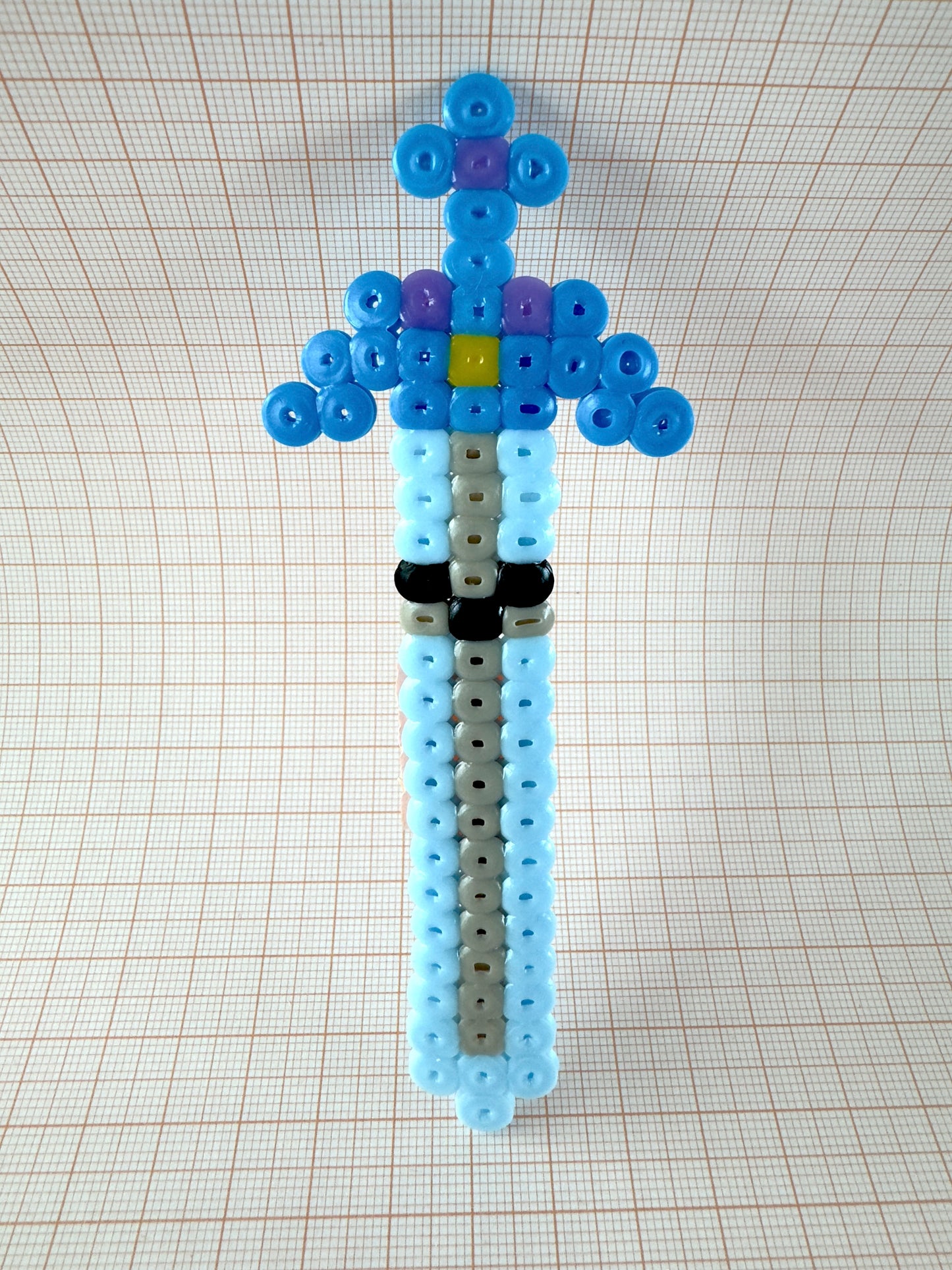 Medium 25x9 Hama Bead Pixel Art - Zelda Master Sword (Legend of Zelda Inspired)